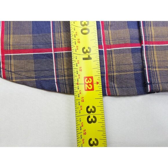 Wrangler 20X Mens Medium Navy Brown Red Check Embroidered Neck Pocket Logo NWT - Picture 11 of 11